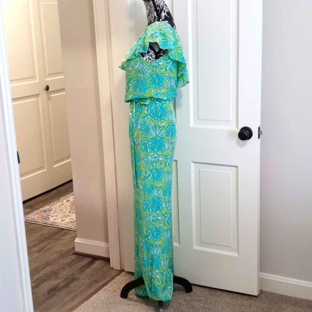🦄RARE Lilly Pulitzer🦄 - Lyra One-Shoulder Silk Jumpsuit - Picture 6 of 16